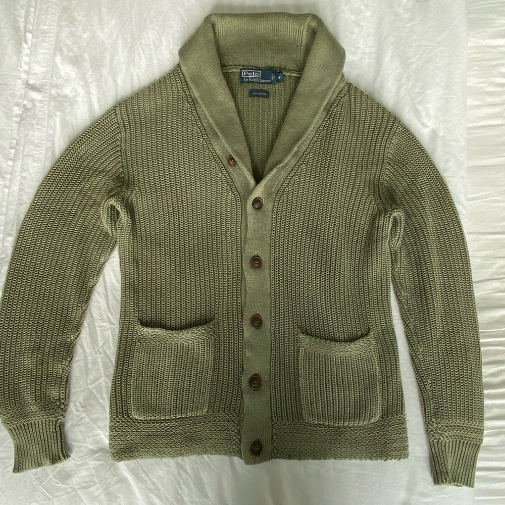 Ralph Lauren Olive Cardigan Sweater